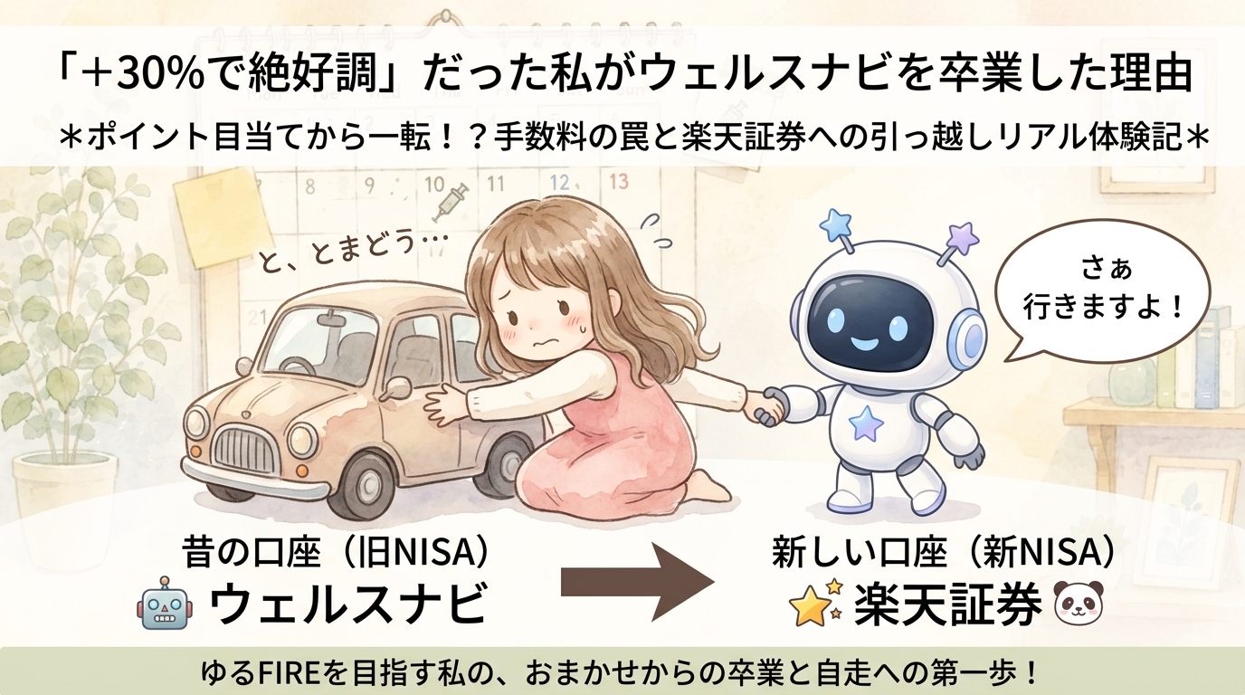【ゆるFIRE Vol.2】おまかせからの卒業。ウェルスナビから楽天へ引っ越します！